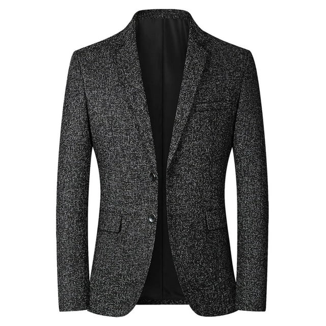 Caqnni Men's Blazer Casual Sport Coats Slim Fit One Button Suit Jacket Lightweight Sports Jacket (Black,3XL)