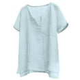 thumbnail image 1 of Caqnni Men's Casual Button Down Shirts Short Sleeve -Free Summer Beach Wear(Light Blue,4XL), 1 of 6