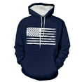 thumbnail image 1 of Caqnni Men's Casual Pullover Hoodies Long Sleeve American Flag Hooded Sweatshirts With Kangaroo Pocket for Fall and Winter (XXL,Navy), 1 of 1
