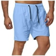 thumbnail image 1 of Caqnni Men's Solid Color Sport Casual Shorts Classic Loose Fit Work Wear Elastic Waist Yoga Summer Trousers (Light Blue,4XL), 1 of 4