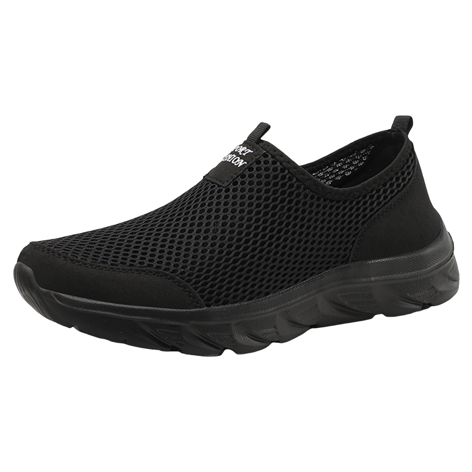 Caqnni Men's Casual Sneakers Lightweight Support Walking Tennis (Black,40)