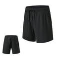 thumbnail image 1 of Caqnni Men's Cotton French Terry Casual Lounge Sweat Shorts with Pockets(Black,M), 1 of 3