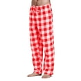 Caqnni Men's Cotton Pajama Pants, Soft Woven Pajama Pants for Men Plaid