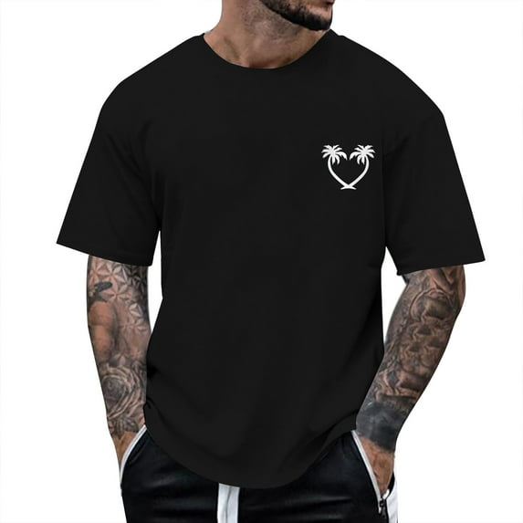 Caqnni Men's Fashion Casual Front Placket Short Sleeve Henley T-Shirts Cotton Shirts(Black,3XL)