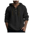 thumbnail image 1 of Caqnni Men's Fashion Hoodies Long Sleeve T-Shirt Hooded Sweatshirts Casual Pullover (Black,S), 1 of 1