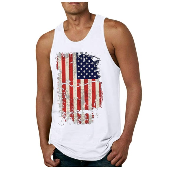 Caqnni Men's Floral Tank Top Sleeveless Tees All Over Casual Sport T-Shirts Hawaii Beach Vacation (White,3XL)