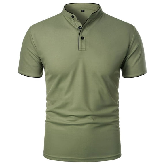 Caqnni Men's Golf Polo Shirt Short Sleeve Polo Shirts Outdoor Casual Collar Shirt (L,Z01-Green)