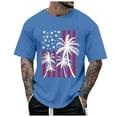 thumbnail image 1 of Caqnni Men's Graphic T-Shirts USA Flag T-Short Sleeve American Patriotic Crewneck Casual Regular Tee Shirts (Blue,M), 1 of 4