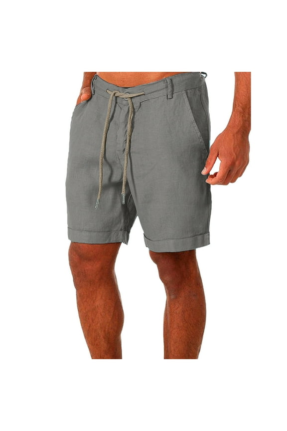 Men's Casual Shorts with Pockets Hiking Shorts Casual Athletic Jogger Sports Outdoor Trousers Relaxed Fit (A01-Grey,L)