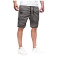 thumbnail image 1 of Caqnni Men's Hiking Casual Shorts Relaxed Fit Drawstring Shorts with Multi Pockets Elastic Waist Yoga Summer Beach Trousers Athletic Gym Mens Shorts M-3XL (Grey,XL), 1 of 6