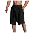 thumbnail image 1 of Caqnni Men's Hiking Casual Shorts Outdoor Casual Trousers Drawstring Shorts with Multi Pockets Running Workout Athletic M-XXL Summer Beach Jogging Leisure Gym (Black,L), 1 of 4