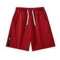 thumbnail image 1 of Caqnni Men’s Linen Shorts Casual Lightweight Drawstring Summer Beach Shorts(Red,3XL), 1 of 4