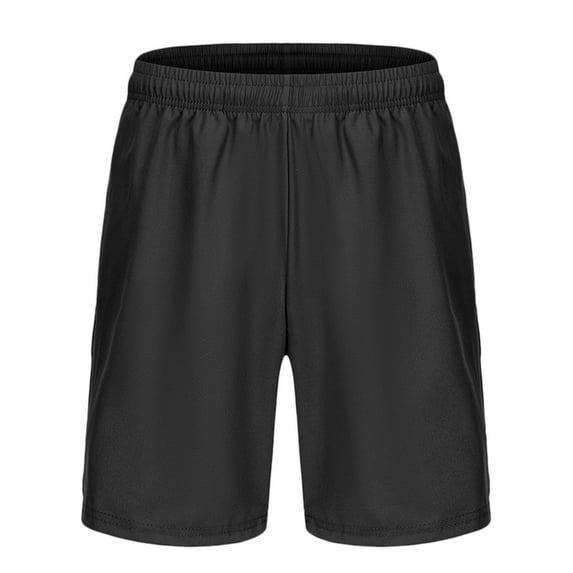 Caqnni Men's Motion Flat Front Regular Straight Casual Shorts Lightweight Outdoor Hiking Elastic Waist Yoga Summer Trousers (Black,XL)