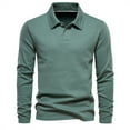 thumbnail image 1 of Caqnni Men's Polo Shirts with Long Sleeves (Green,L), 1 of 5
