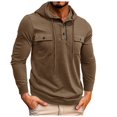 thumbnail image 1 of Caqnni Men's Pullover Hoodie Loose Fit Soft Hooded Half Zip Sweatshirt With Pockets for Fall and Winter Pullover Mens Hoodie (XXL,Coffee), 1 of 8