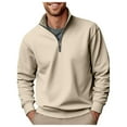 thumbnail image 1 of Caqnni Men's Quarter Zip Pullover Lightweight Sweater Jacket Fall Winter Henley Shirts Sweatshirts (Size S-4XL), 1 of 5