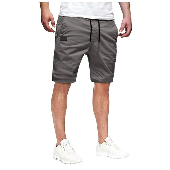 Caqnni Men's Casual Shorts, Outdoor Casual Shorts, Lightweight Casual/Straight Work Hiking Casual Shorts Athletic Gym Summer Mens Shorts M-3XL (Grey,XXL)