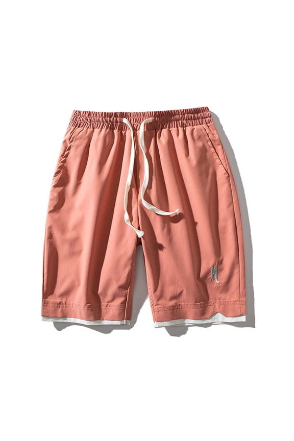 Men's Hiking Travel Casual Shorts, Slim Fit Joggers, Outdoor Casual Shorts with Pockets Athletic Shorts (Z03-Red,XL)