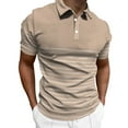 thumbnail image 1 of Caqnni Men's Short Sleeve Polo Shirts Classic Casual Collared Shirts for Versatility (Khaki,3XL), 1 of 4