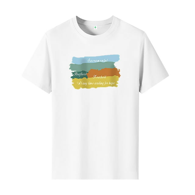 Caqnni Men's Short Sleeve T-Shirt Running T-Shirts Outdoor Shirt(White ...