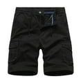 thumbnail image 1 of Caqnni Men's Shorts Comfortable Cotton Workout Shorts Elastic Waist Running Shorts Pockets(Black,XXL), 1 of 8