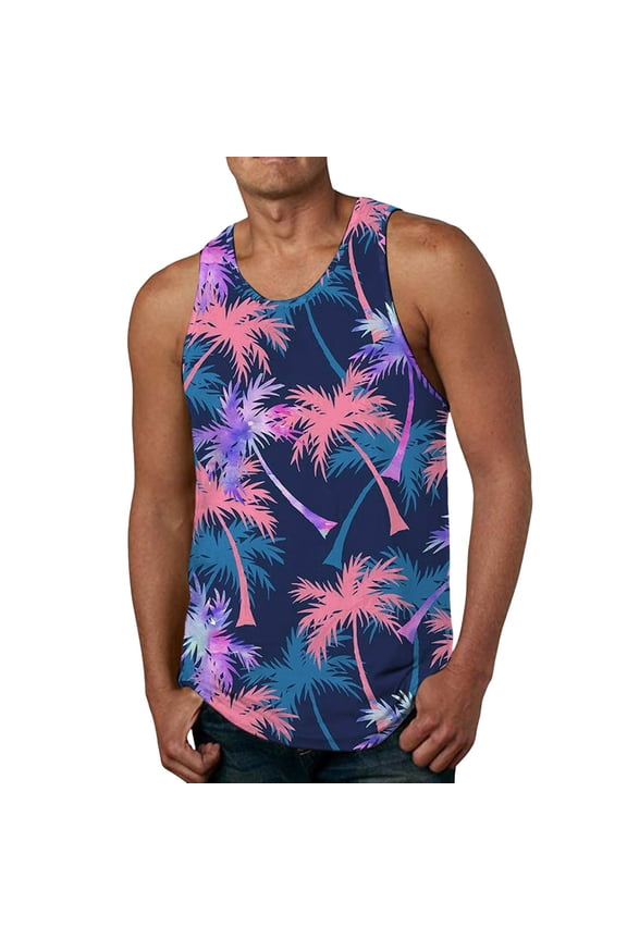 Men's Sleeveless Tee Shirts Muscle Gym Tank Top Work Out Comfort(Red,3XL)