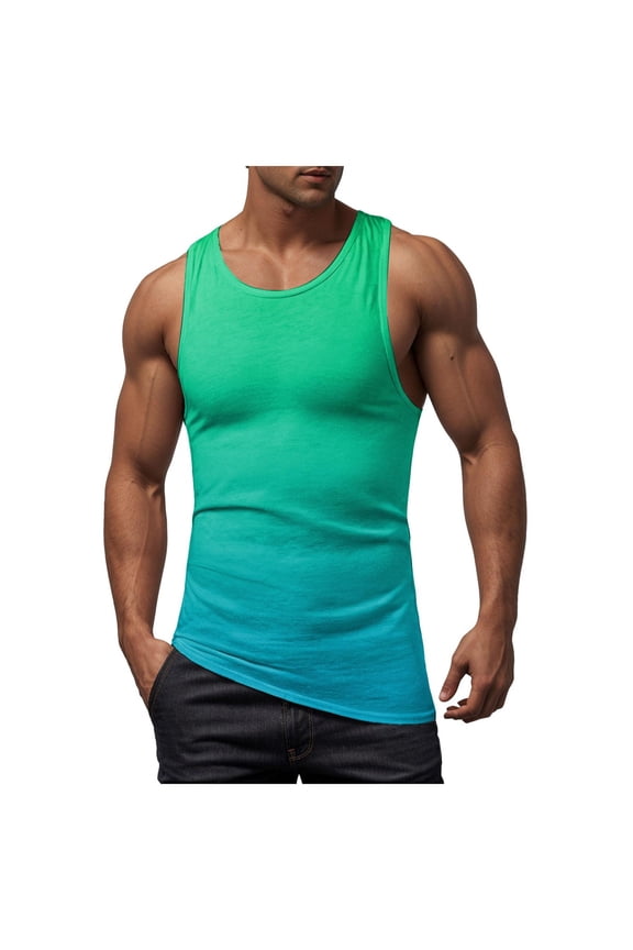 Men's Soft Tank, Moisture Wicking, Classic Colors Muscle Shirts for Bodybuilding Gym Fitness Training XXXXL,Green