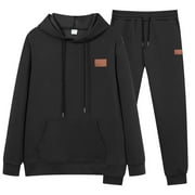 CAQNNI Men's Tracksuits,2 Piece Athletic Hoodie Tracksuit Set Activewear Contrast Sweatshirt Sweatpant Sports Set for Men Sweatsuit (Beige,3XL)