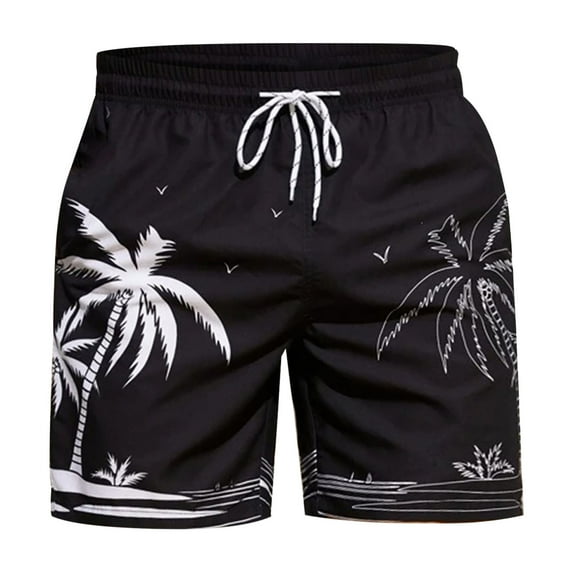 Caqnni Men's Swim Trunks Quick Dry Stretch Board Shorts Beach Swimwear(Black,XL)