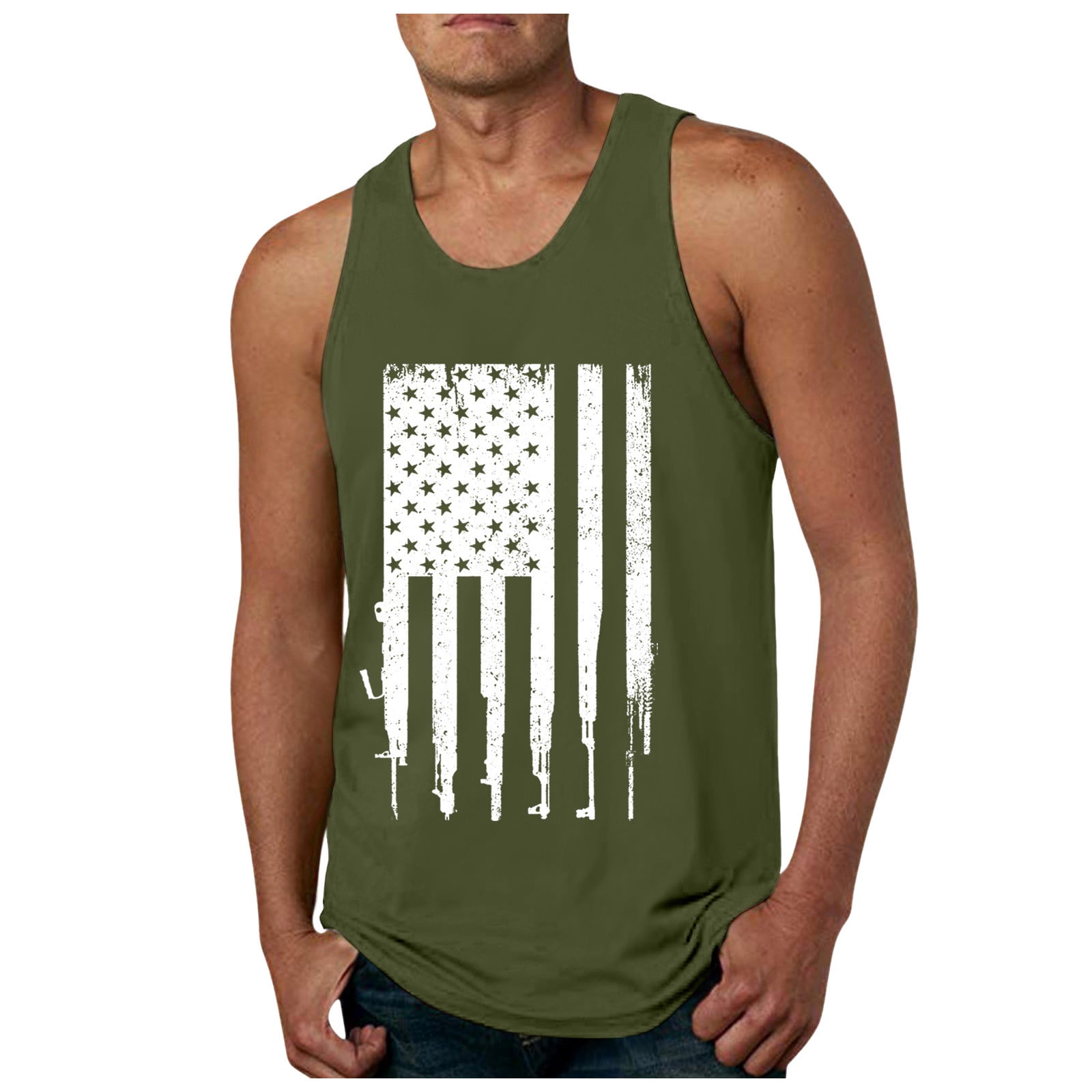 Caqnni Men's Tank Tops 3D Printed Graphic Sleeveless Quick Dry Muscle ...