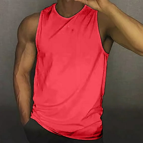 Caqnni Men's Tank Tops Body Quick Dry Vest Workout Tank Tops Gym Muscle Shirts Bodybuilding Compression Gym WorkoutMuscle Tshirts Big and Tall Basketball Tank Tops (Pink,XL)