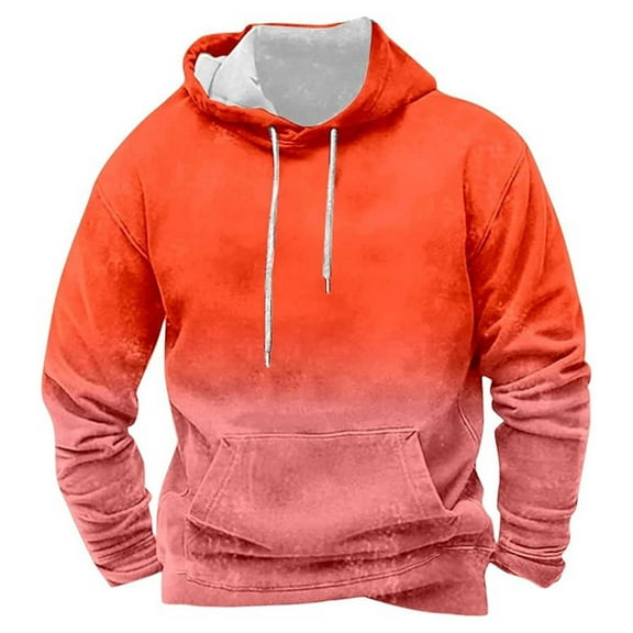 Caqnni Men's Tie Dye Hoodies Autumn Hooded Sweater New Large Basic Fashion Tie Dye Hoodies Sweatshirts Pullover for Fall and Winter (3XL,Orange)