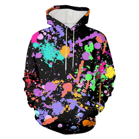 Caqnni Men's Tie Dye Hoodies Pullover Soft Hooded Sweatshirts Long Sleeve Casual Tie Dye Hoodies with per Pocket Oversized Hoodie (M,Purple)