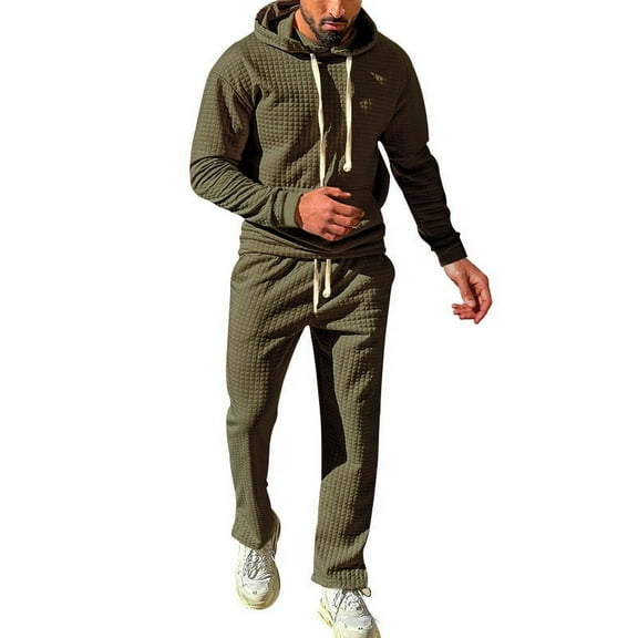 Caqnni Men's Tracksuit 2 Piece Hooded Athletic Sweatsuits Casual Running Jogging Sport Suit Sets (AG,XXL)