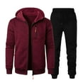 thumbnail image 1 of Caqnni Men's Tracksuits Running Sportswear 2024 Fall Winter SetsZip Up Hoodies Outfits Men's Long Sleeve Pullover Hoodies Sweatshirt Sweatpants Suit (Red,XL), 1 of 2