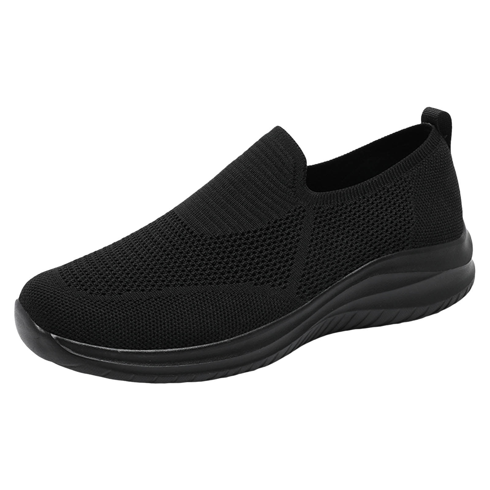 Men's Walking Shoes Non Slip Breathable Running Tennis Shoes Casual Fashion Sneakers Mesh Workout Sports (Black,45)