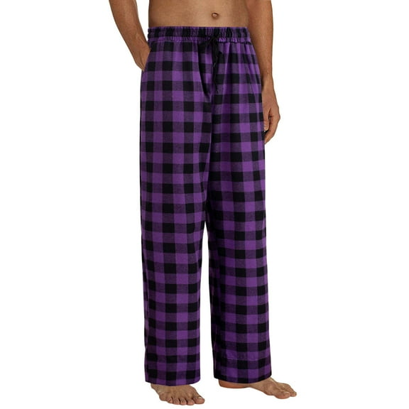Caqnni Mens 3 Pack Pajama Pants for Men, Pajama Pants, Men's Pajamas, Sleep pants with Pockets, Up to Size 2XL Fall Wintet Pajamas Pants (A06-Purple,L)