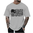thumbnail image 1 of Caqnni Mens American Flag T-Shirt Patriotic Cool Shirts 4th of July Graphic Crewneck Short Sleeve Tee Top(Grey,M), 1 of 5