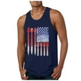 thumbnail image 1 of Caqnni Mens American Flag Tank Tops 4th of July Patriotic Shirts Independence Day USA Workout Tee Summer Sleeveless T-Shirt (Navy,M), 1 of 4