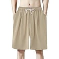 thumbnail image 1 of Caqnni Mens Casual Shorts- Casual Shorts Multiple Pockets Casual Trousers Work Summer Elastic Waist Yoga Summer Trousers (Khaki,4XL), 1 of 4