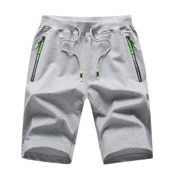 Caqnni Mens Casual Shorts- Casual Shorts Multiple Pockets Casual Trousers Work Summer Elastic Waist Yoga Summer Trousers (Z06-Grey,XXL)