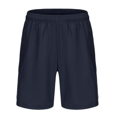 Caqnni Mens Casual Shorts Cotton Shorts Summer Beach Chino Shorts Elastic Waist Drawstring Quick Dry Running Short Leisure Sports Gym Basketball Casual Shorts (L,Navy)