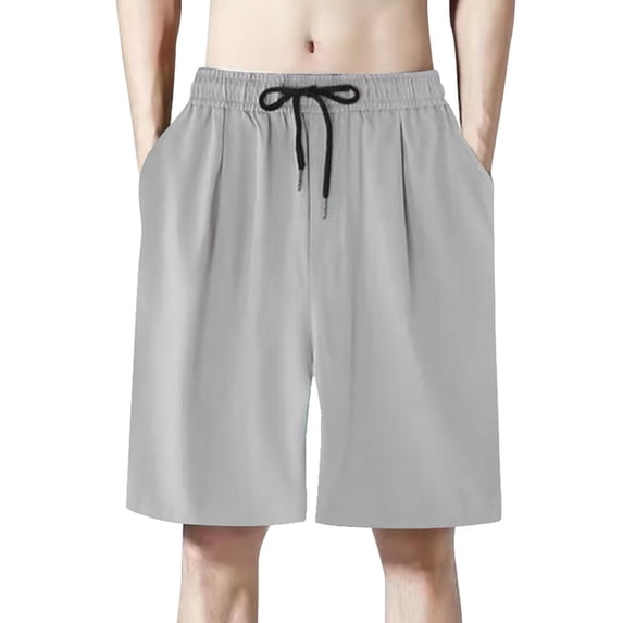 Caqnni Mens Casual Shorts Elastic Summer Beach Shorts Elastic Waist Drawstring Quick Dry Running Short Leisure Sports Gym Basketball Casual Shorts Summer Beach Shorts (5XL,Grey)