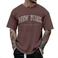 thumbnail image 1 of Caqnni Mens Comfortable Cotton T Shirt Short Sleeve Top Blouse (Brown,XL), 1 of 4