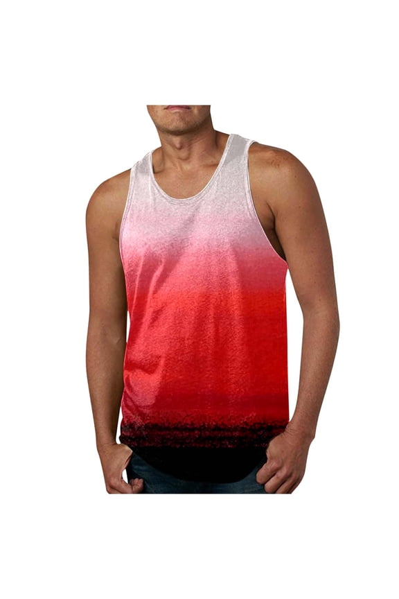 Mens Compression Undershirts Body Shaper Belly Control Vest Workout Active Gynecomastia ( Red,3XL)
