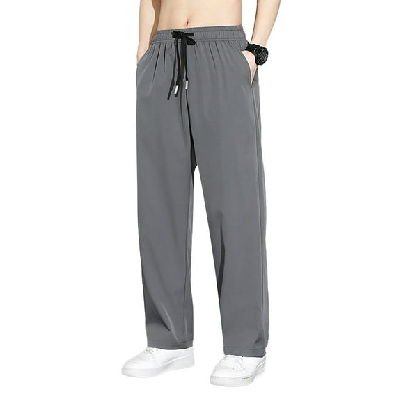 Caqnni Men's Casual Pants Casual Sweatpants Yoga Athletic Lounge Trousers Elastic Jogger Running Straight Leg Sweatpants Pants (Z01-Dark Gray,XXL)