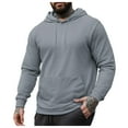 thumbnail image 1 of Caqnni Mens Fashion Hoodies Sweatshirt Casual - Long Sleeve Hooded Sweaters Pullover Winter Clothes for Men (S,Grey), 1 of 5
