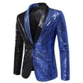 thumbnail image 1 of Caqnni Mens Floral Blazer Suit Jacket Dinner Party Prom Wedding Stylish Tuxedo (XL,Blue), 1 of 3