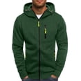 thumbnail image 1 of Caqnni Mens Full Zip Hooded Sweatshirts Solid Color Lightweight Thermal Jacket For Men Fall Leisure Athletic Sweatshirts Jacket (3XL,Green), 1 of 5