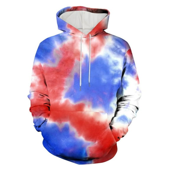 Caqnni Mens Hooded Tie Dye Sweatshirts Solid Color Lightweight Jacket For Men Fall Leisure Athletic Tie Dye Sweatshirts (M,Sky Blue)
